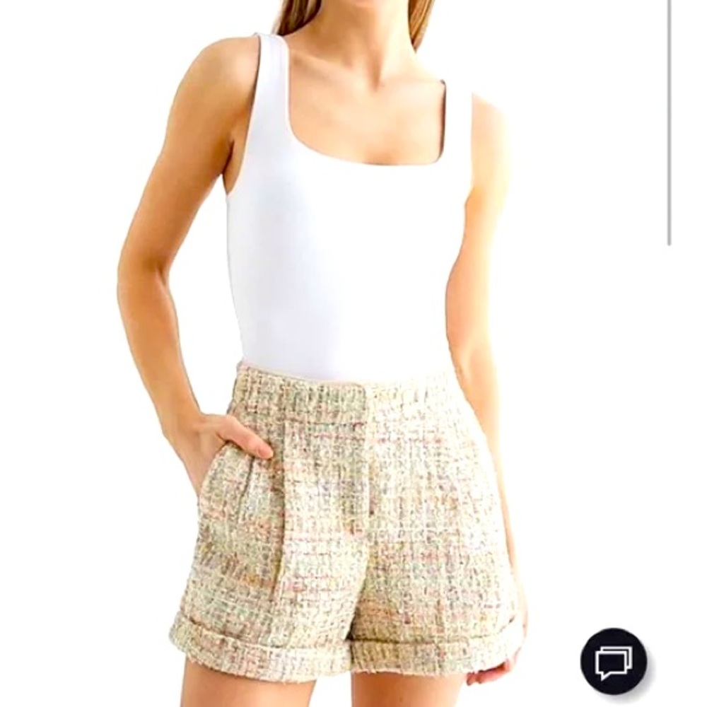NWT Express Multicolor Tweed Cuffed Sequin Shorts Sz 6